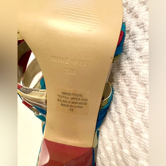 Nine West “Get It Girl” Stiletto Sandals- Size 7.5 Multi-color Mule - NWOT - Picture 5 of 6